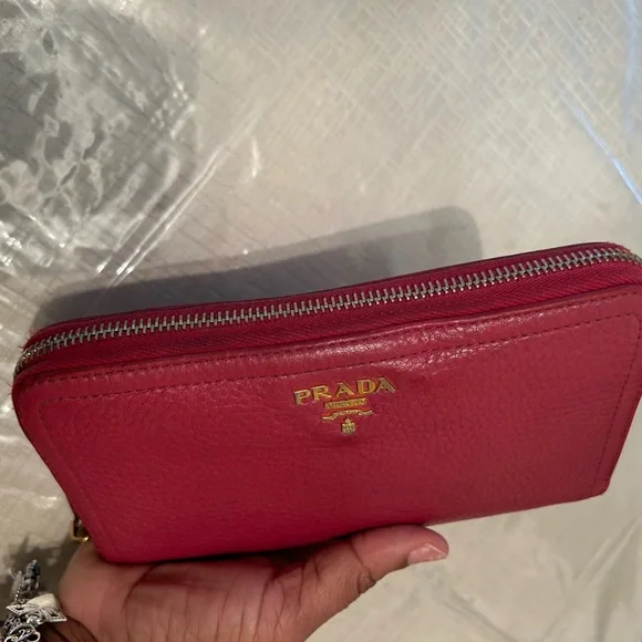 EUC Prada Milano Pink Long Zip Round Wallet - Picture 5 of 12